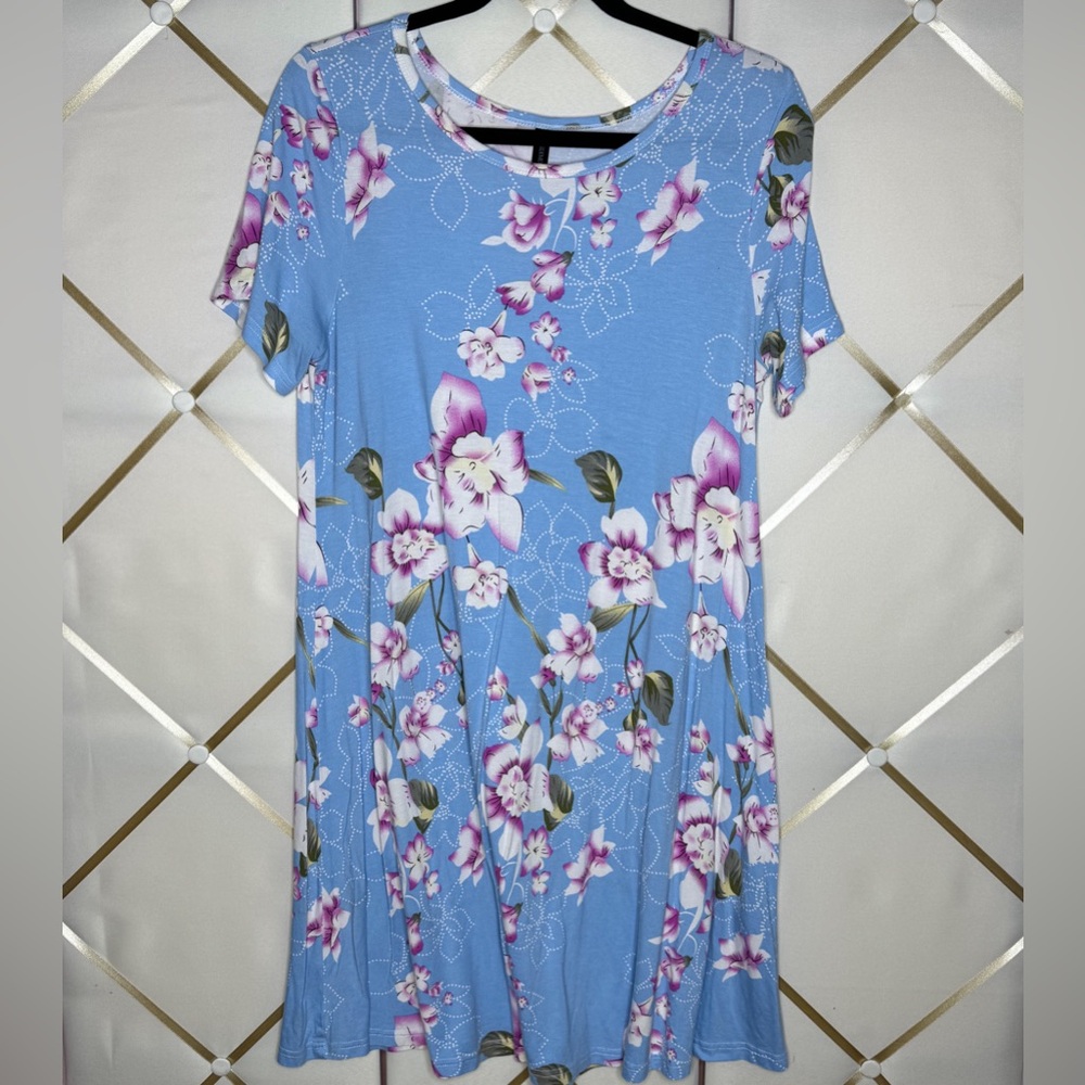 🛑CLEARANCE😮DUSDIMON | Floral Print A-Line Dress | EUC | Size L
